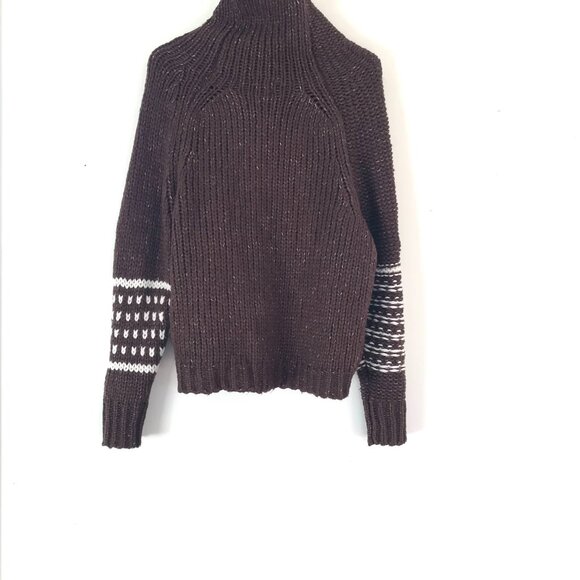 BDG Urban Outfitters cable knit brown sweater oversize cropped women's XS chunky - Picture 9 of 11